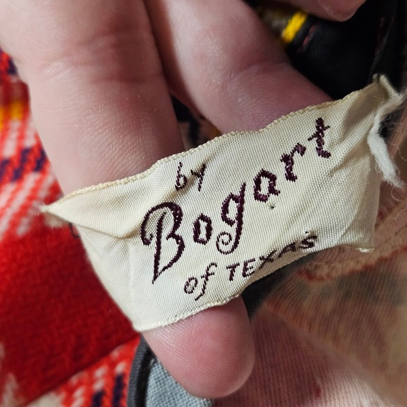 Vintage Bogart of Texas Red Plaid Flare Pants High Waist 24x29 Retro Mod Disco - Picture 3 of 8